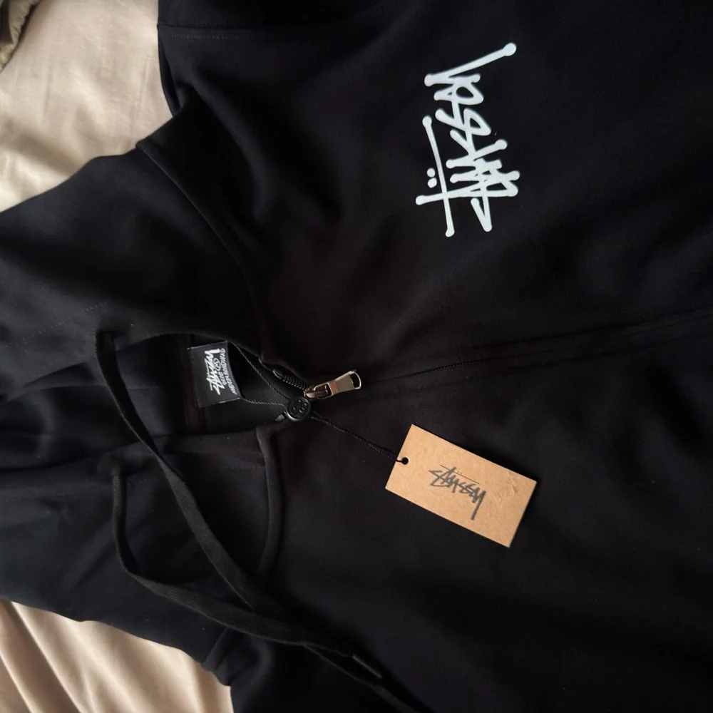 Stussy Black Jacket with White Logo - Picture 4 of 4